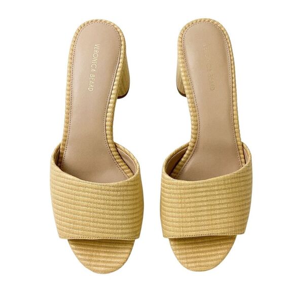 VERONICA BEARD Size 9 M Dali Woven Textured Platform Slide Sandal Raffia Shoes - Picture 2 of 10